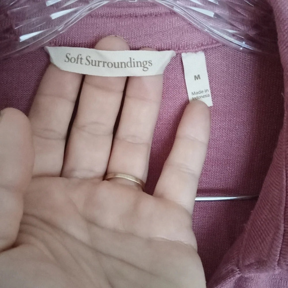 Soft Surroundings Dusty Rose Tamara Tunic Top Button Detail Size Medium - Picture 6 of 7